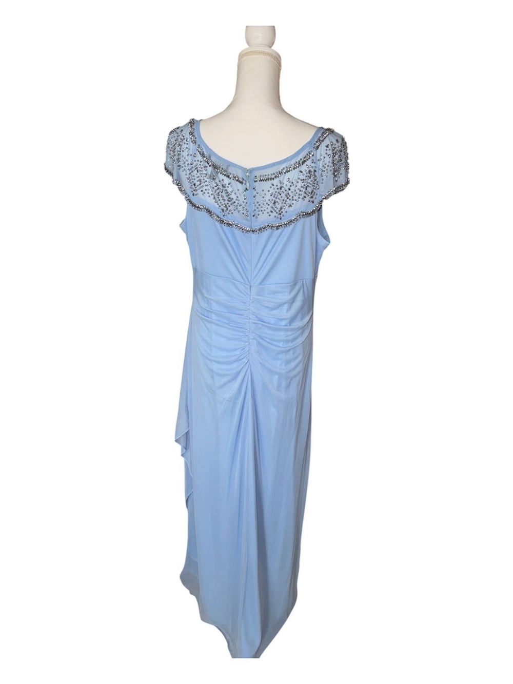 MSK Light Blue One-Shoulder Beaded Evening Gown - Picture 3 of 4
